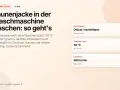 Anleitung: Daunenjacke in der Waschmaschine waschen. Schonprogramm, 30°C, sanftes Schleudern. Tennisbälle im Trockner machen sie wieder bauschig.