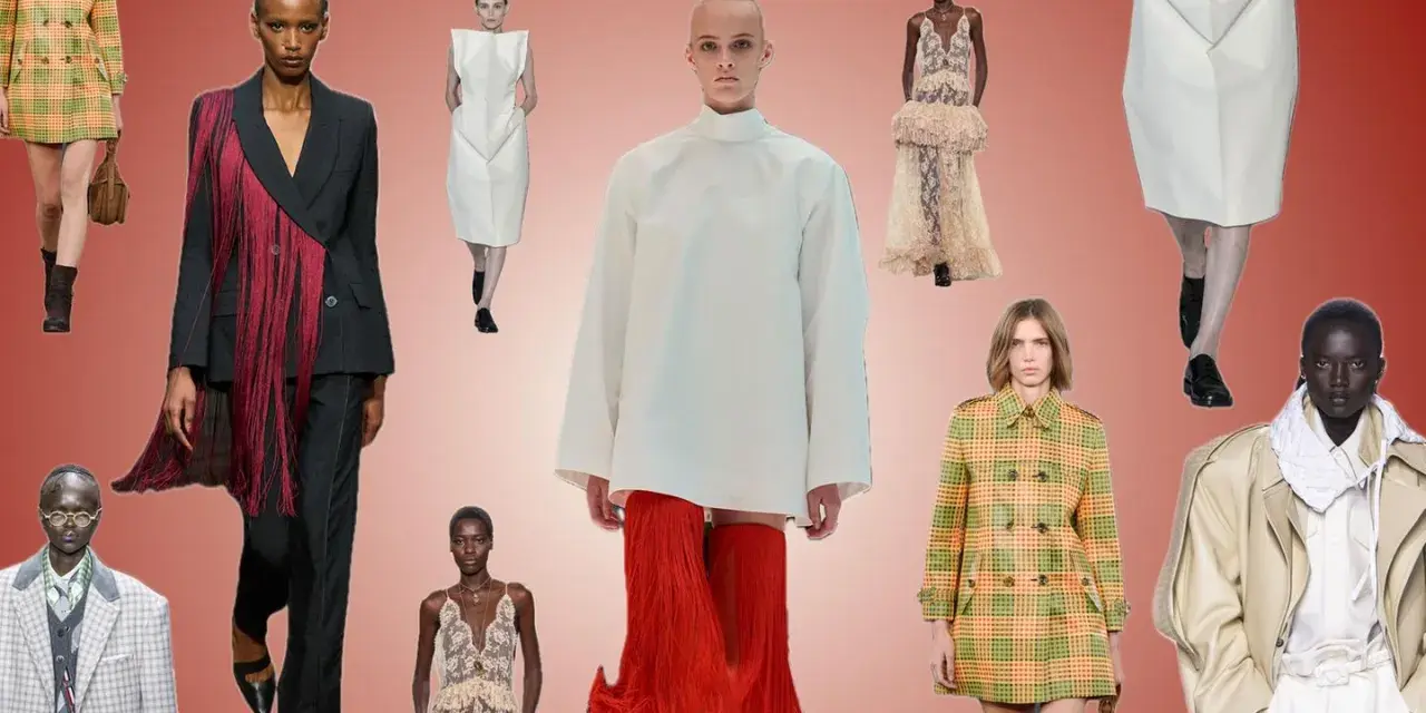 Modenschau-Collage mit Models in verschiedenen Outfits, von elegant bis avantgardistisch. Ein Beispiel für typ beratung.