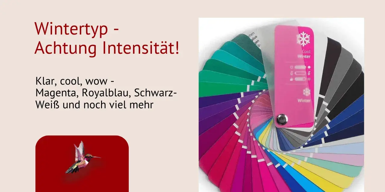 Farbpalette für den Wintertyp mit intensiven Farben wie Magenta und Royalblau. Klare, kühle Töne.