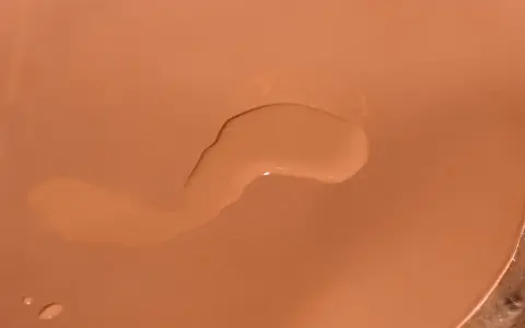 Ein großer, unregelmäßiger Wasserfleck auf einer braunen Oberfläche. Tipps zum wasserflecken entfernen.