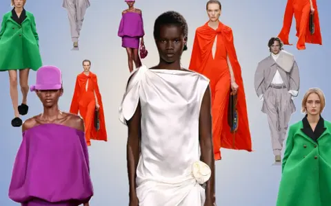 Inspiration für Farb- und Stilberatung: Modelle in leuchtenden Farben wie Grün, Orange und Lila sowie in eleganten Grautönen.