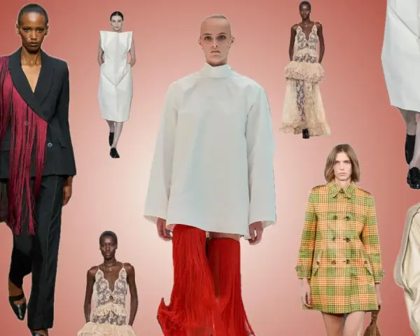 Modenschau-Collage mit Models in verschiedenen Outfits, von elegant bis avantgardistisch. Ein Beispiel für typ beratung.