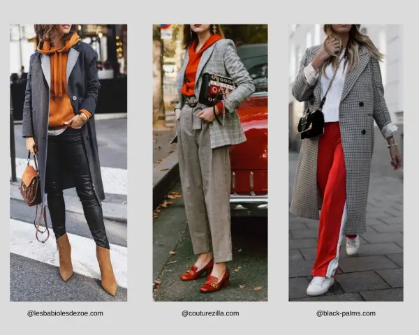 Drei Frauen zeigen modische Outfits: elegant, lässig und schick. Der dresscode elegant frauen wird hier modern interpretiert.