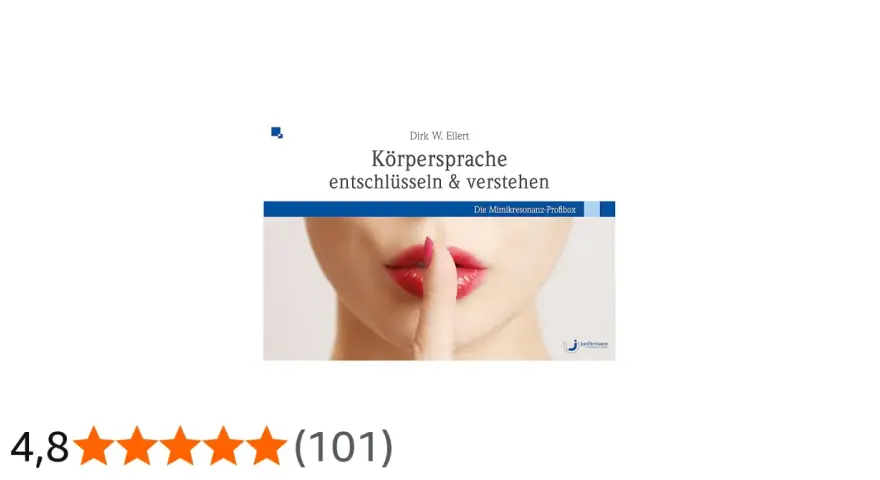 Buchcover: "Körpersprache entschlüsseln & verstehen" von Dirk W. Eilert. Eine Frau hält den Finger vor den Mund, ein Zeichen für Diskretion.