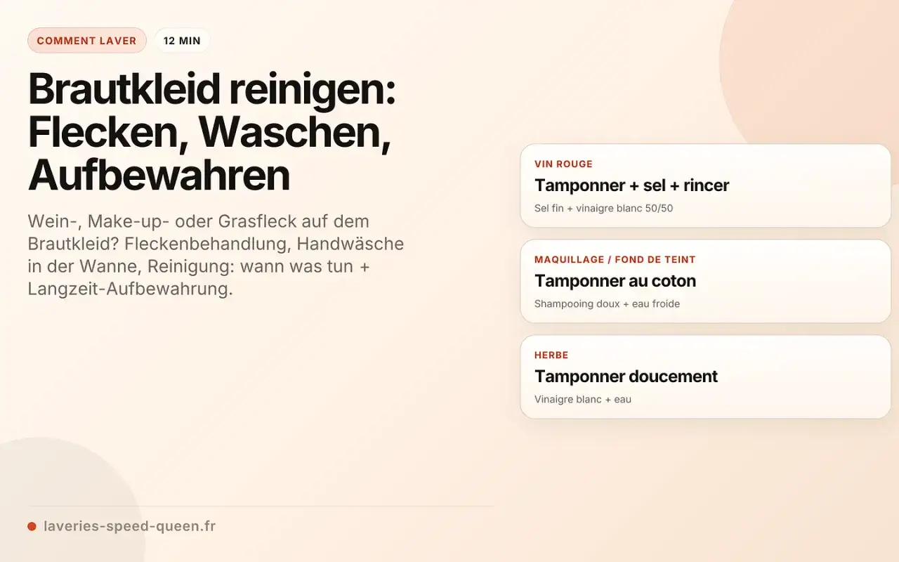 Anleitung zum Brautkleid reinigen: Fleckenentfernung, Handw&auml;sche und Aufbewahrungstipps. So bleibt Ihr Hochzeitskleid makellos.